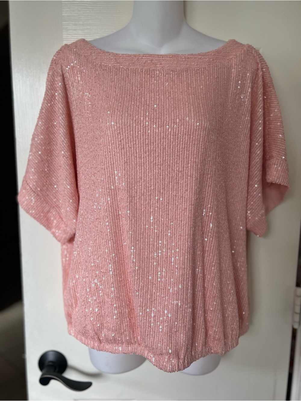 NWT Trina Turk Sequin Short-Sleeve Top